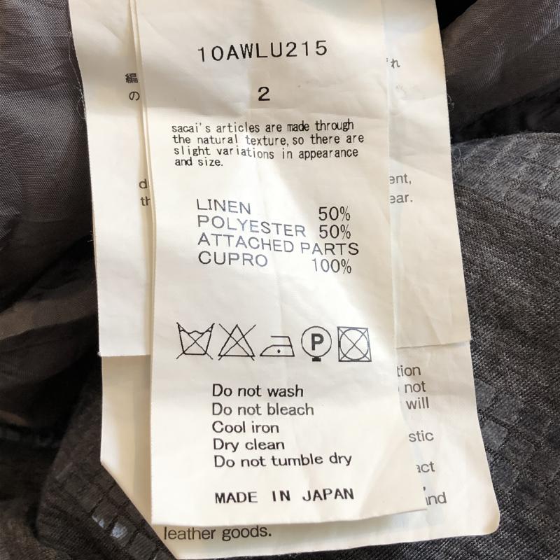 サカイ ラック sacai luck ワンピース ミニスカート カットソーワンピース　リネン混 2 無地 X  灰 / グレー /  レディース USED 古着 中古 10036529