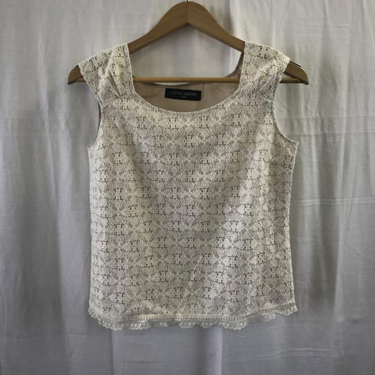 ユナイテッドアローズ UNITED ARROWS タンクトップ タンクトップ S レース柄 白 / ホワイト /  レディース USED 古着 中古 10036576