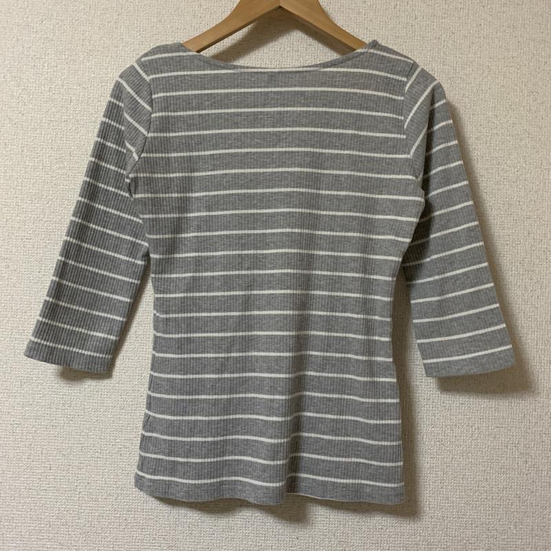 ロイヤルパーティー ROYAL PARTY カットソー 七分袖 FREE ストライプ 灰 / グレー / X 白 / ホワイト /  レディース USED 古着 中古 10036584