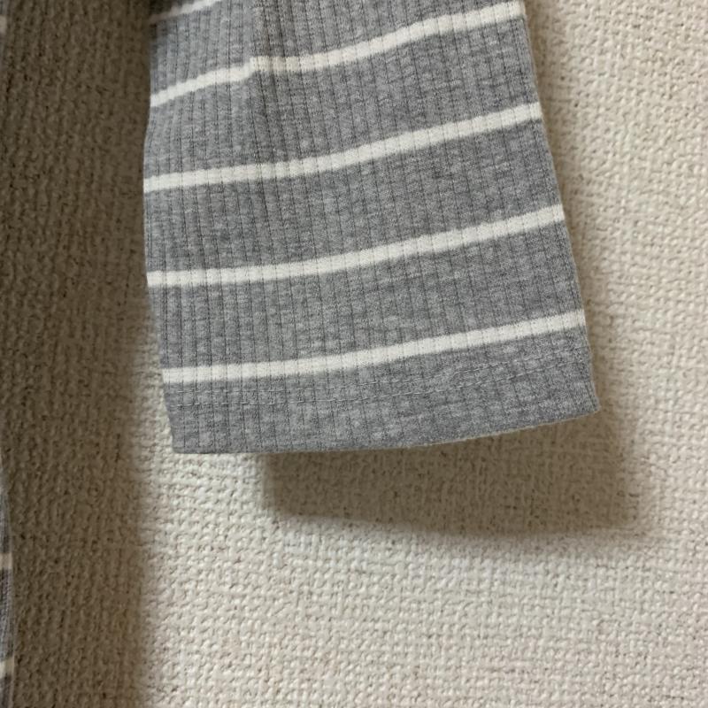 ロイヤルパーティー ROYAL PARTY カットソー 七分袖 FREE ストライプ 灰 / グレー / X 白 / ホワイト /  レディース USED 古着 中古 10036584