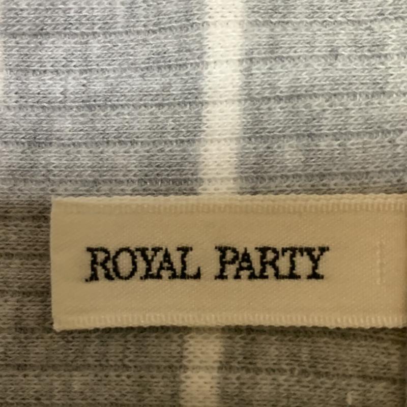 ロイヤルパーティー ROYAL PARTY カットソー 七分袖 FREE ストライプ 灰 / グレー / X 白 / ホワイト /  レディース USED 古着 中古 10036584