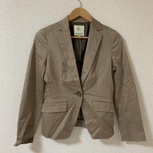 クミキョク 組曲 ジャケット、上着 ジャケット、ブレザー シングルボタン ストライプ ベージュ / ベージュ /  レディース USED 古着 中古 10036602