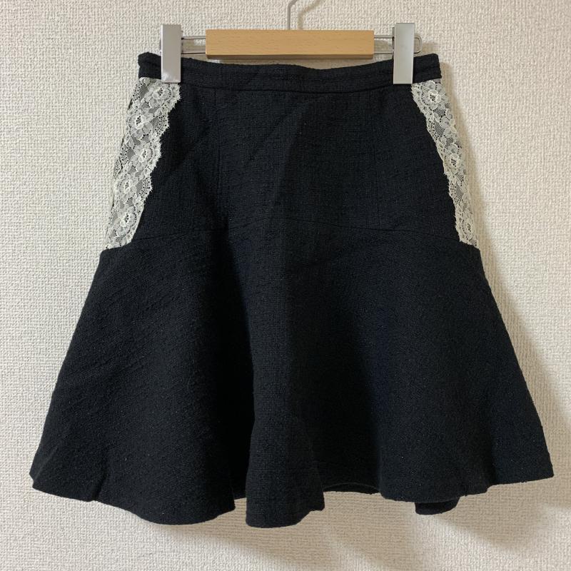 レッセパッセ LAISSE PASSE スカート ミニスカート ツイード/レース 38 無地 黒 / ブラック /  レディース USED 古着 中古 10036625