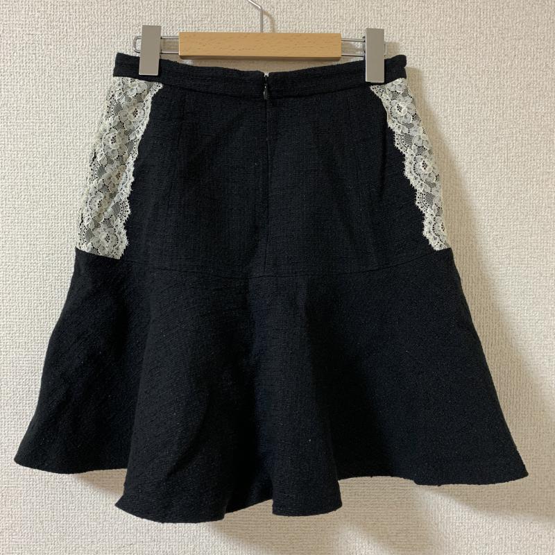 レッセパッセ LAISSE PASSE スカート ミニスカート ツイード/レース 38 無地 黒 / ブラック /  レディース USED 古着 中古 10036625