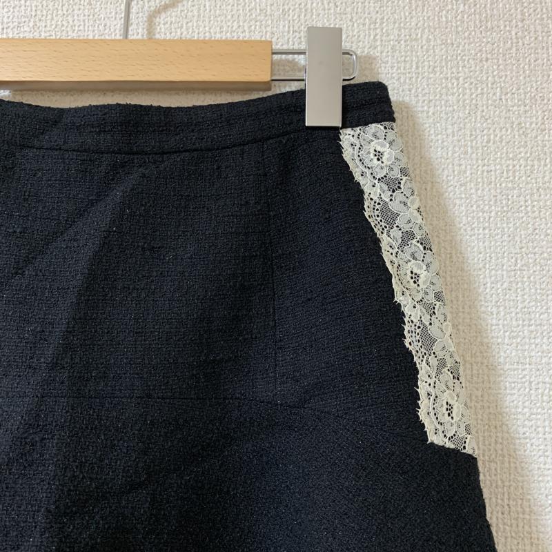 レッセパッセ LAISSE PASSE スカート ミニスカート ツイード/レース 38 無地 黒 / ブラック /  レディース USED 古着 中古 10036625