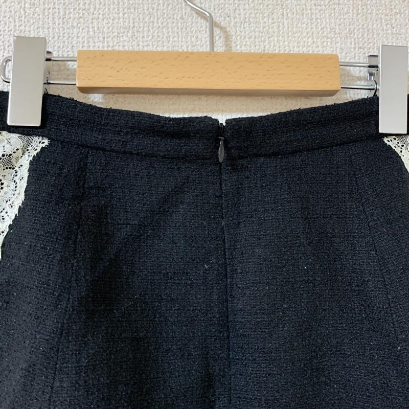 レッセパッセ LAISSE PASSE スカート ミニスカート ツイード/レース 38 無地 黒 / ブラック /  レディース USED 古着 中古 10036625