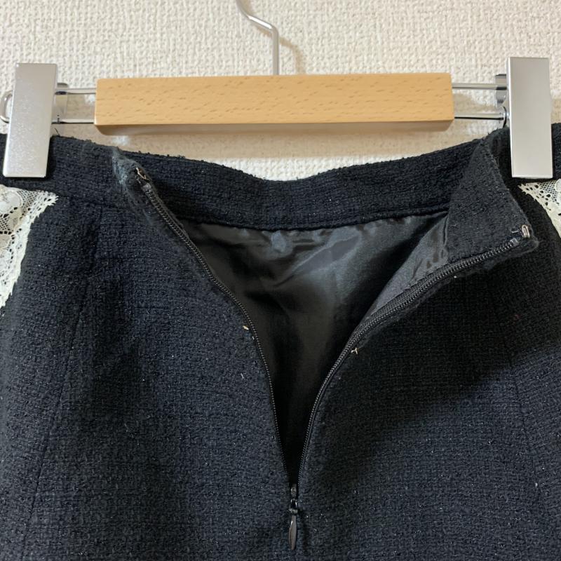レッセパッセ LAISSE PASSE スカート ミニスカート ツイード/レース 38 無地 黒 / ブラック /  レディース USED 古着 中古 10036625