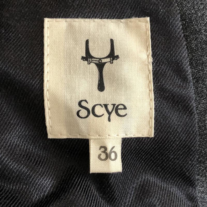 サイ Scye スーツ ひざ丈スカート ウールテーラードジャケット　フレアスカート 36 無地 X  ダークグレー / ダークグレー /  レディース USED 古着 中古 10036667