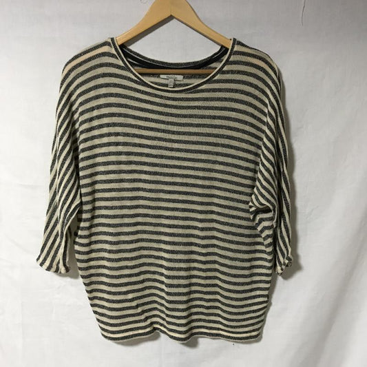 ザラ ZARA TRAFALUC カットソー 長袖 S ボーダー柄 黒 / ブラック / X ベージュ / ベージュ /  レディース USED 古着 中古 10036694