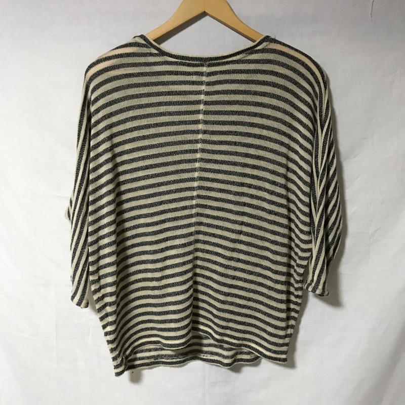 ザラ ZARA TRAFALUC カットソー 長袖 S ボーダー柄 黒 / ブラック / X ベージュ / ベージュ /  レディース USED 古着 中古 10036694