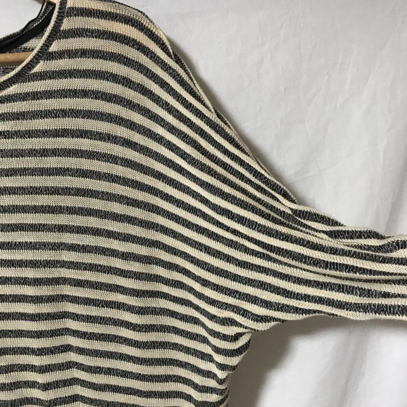 ザラ ZARA TRAFALUC カットソー 長袖 S ボーダー柄 黒 / ブラック / X ベージュ / ベージュ /  レディース USED 古着 中古 10036694
