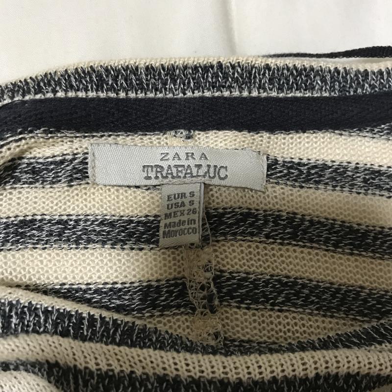 ザラ ZARA TRAFALUC カットソー 長袖 S ボーダー柄 黒 / ブラック / X ベージュ / ベージュ /  レディース USED 古着 中古 10036694