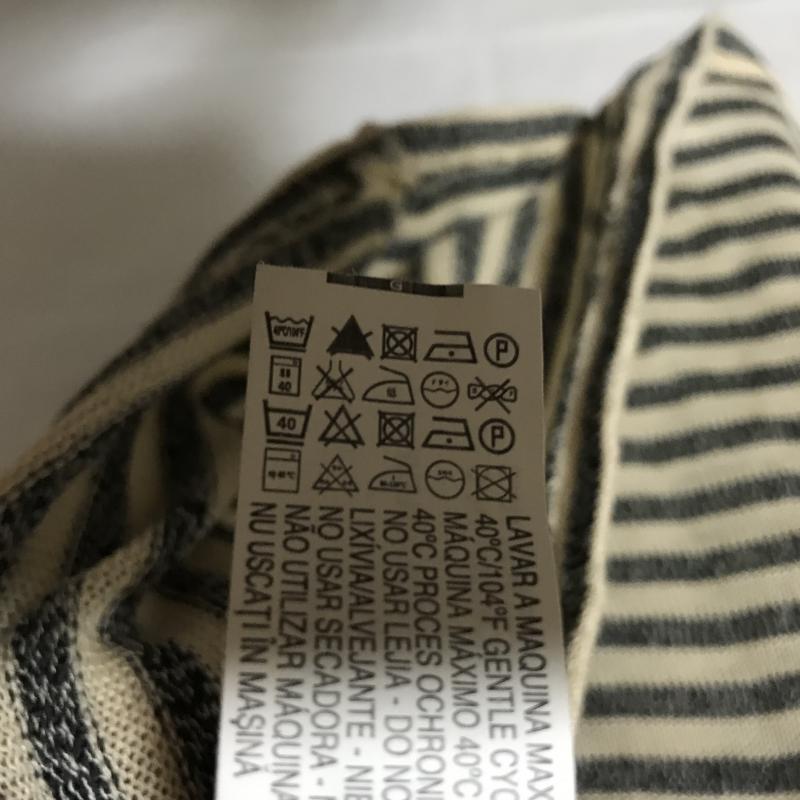 ザラ ZARA TRAFALUC カットソー 長袖 S ボーダー柄 黒 / ブラック / X ベージュ / ベージュ /  レディース USED 古着 中古 10036694