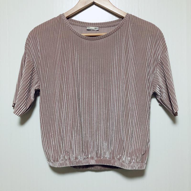 ザラ ZARA カットソー 半袖 M 無地 グレージュ / グレージュ /  レディース USED 古着 中古 10036700