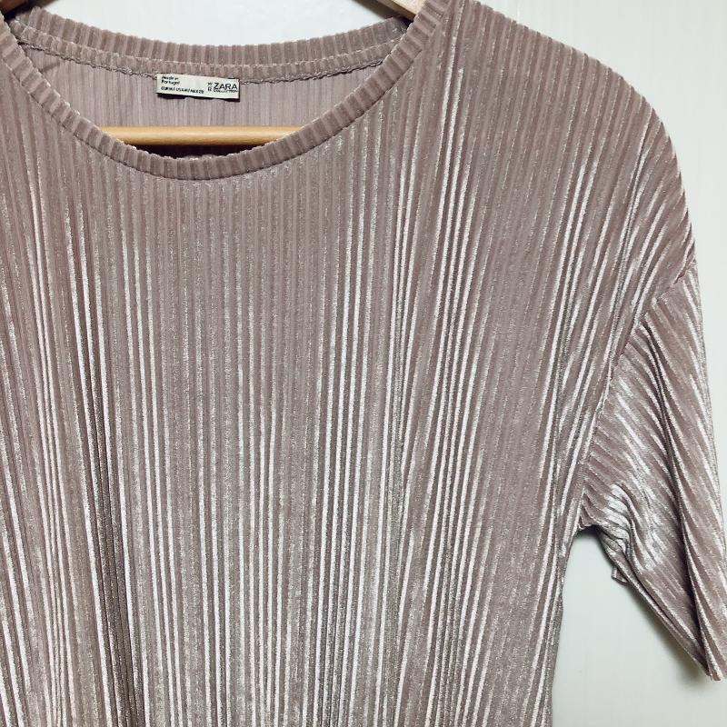 ザラ ZARA カットソー 半袖 M 無地 グレージュ / グレージュ /  レディース USED 古着 中古 10036700