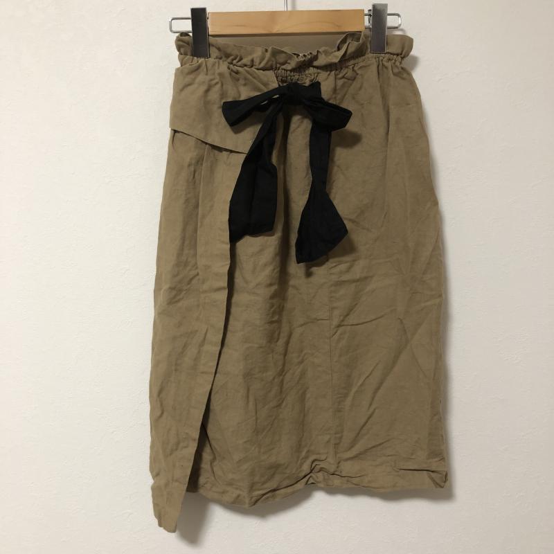 ザラベーシック ZARA BASIC スカート ひざ丈スカート リネン混 XS 無地 黒 / ブラック / X 茶 / ブラウン /  レディース USED 古着 中古 10036766