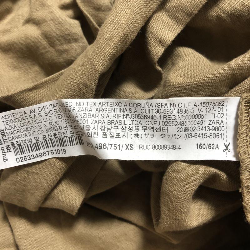 ザラベーシック ZARA BASIC スカート ひざ丈スカート リネン混 XS 無地 黒 / ブラック / X 茶 / ブラウン /  レディース USED 古着 中古 10036766