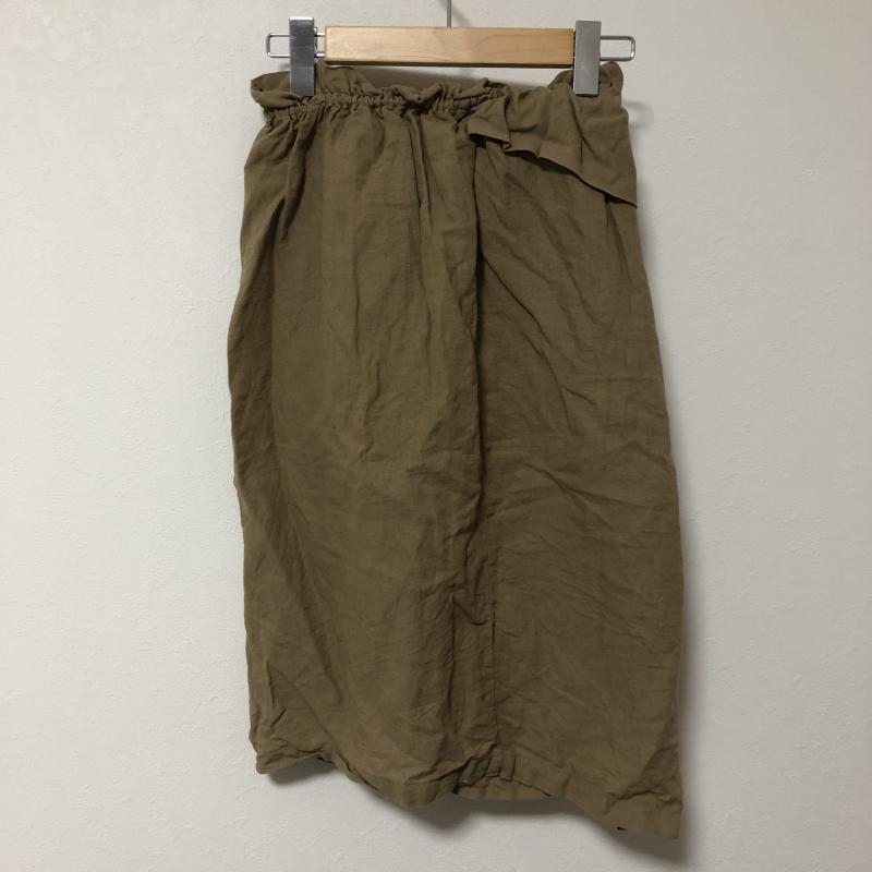 ザラベーシック ZARA BASIC スカート ひざ丈スカート リネン混 XS 無地 黒 / ブラック / X 茶 / ブラウン /  レディース USED 古着 中古 10036766