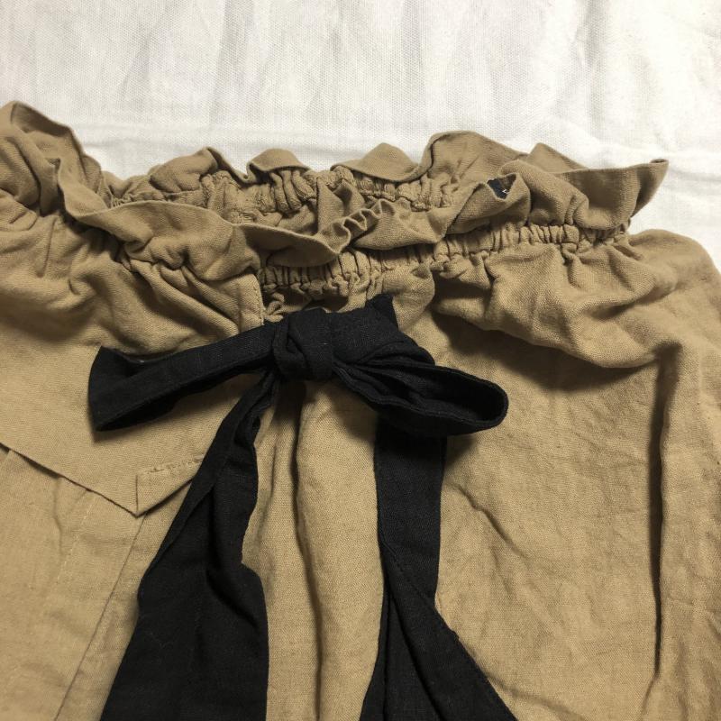 ザラベーシック ZARA BASIC スカート ひざ丈スカート リネン混 XS 無地 黒 / ブラック / X 茶 / ブラウン /  レディース USED 古着 中古 10036766
