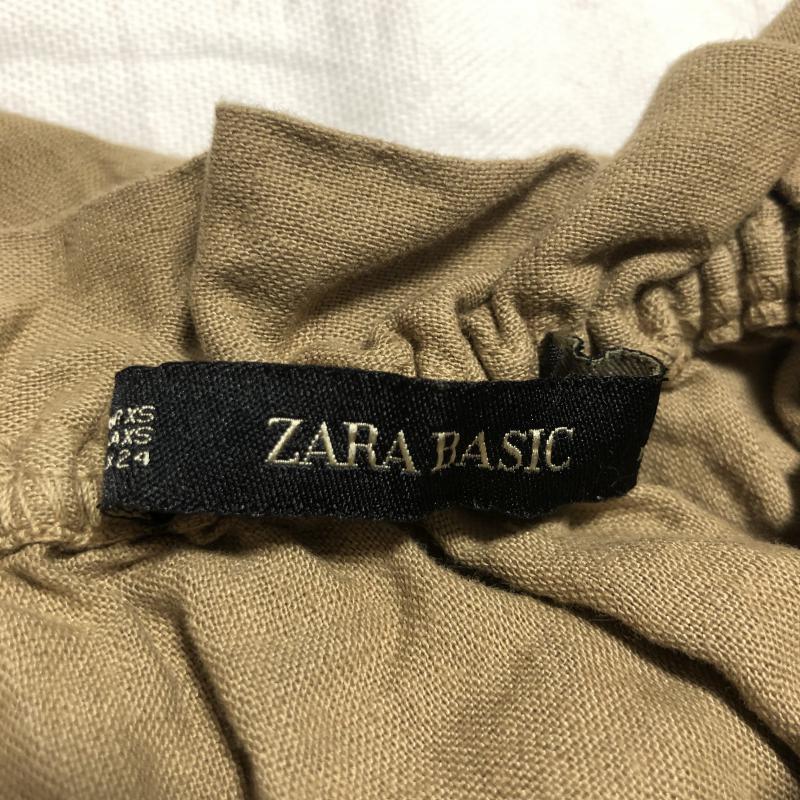 ザラベーシック ZARA BASIC スカート ひざ丈スカート リネン混 XS 無地 黒 / ブラック / X 茶 / ブラウン /  レディース USED 古着 中古 10036766