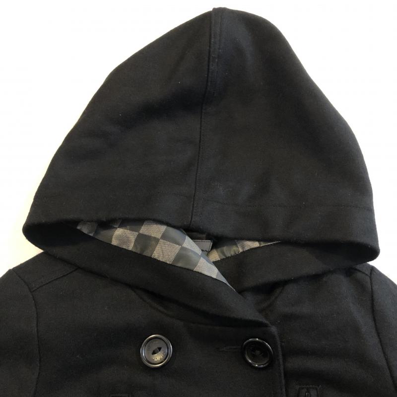 ジョイリッチ JOYRICH コート ピーコート フード付き　ウール　ローズバット XS 無地 黒 / ブラック /  レディース USED 古着 中古 10036786