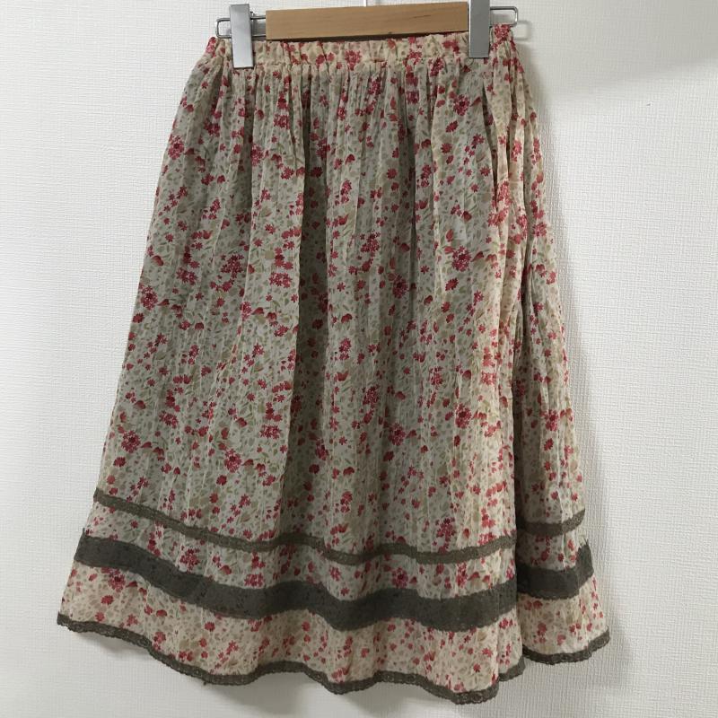 ジ エンポリアム THE EMPORIUM スカート ひざ丈スカート M 花柄 ベージュ / ベージュ / X カーキ / カーキ / X 赤 / レッド /  レディース USED 古着 中古 10036791