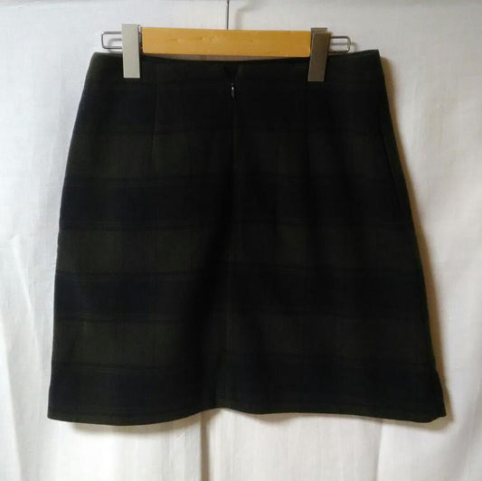 ユニクロ UNIQLO スカート ミニスカート チェック 黒 / ブラック / X 緑 / グリーン /  レディース USED 古着 中古 10036794