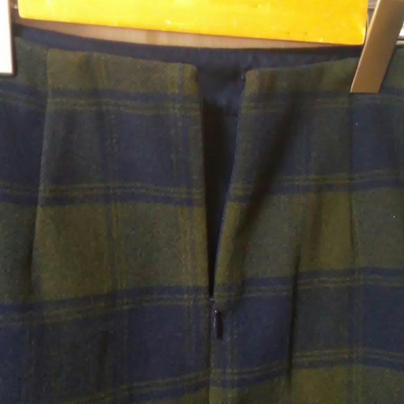 ユニクロ UNIQLO スカート ミニスカート チェック 黒 / ブラック / X 緑 / グリーン /  レディース USED 古着 中古 10036794