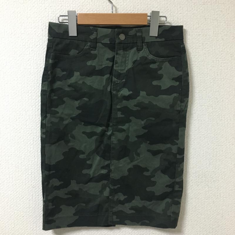 ユニクロ UNIQLO スカート ひざ丈スカート カモフラージュ柄・迷彩 緑 / グリーン /  レディース USED 古着 中古 10036798