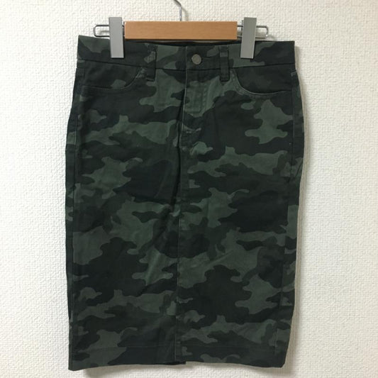 ユニクロ UNIQLO スカート ひざ丈スカート カモフラージュ柄・迷彩 緑 / グリーン /  レディース USED 古着 中古 10036798