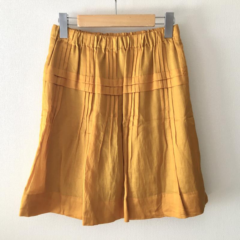マカフィー MACPHEE スカート ミニスカート シルク混 36 無地 黄 / イエロー /  レディース USED 古着 中古 10036905
