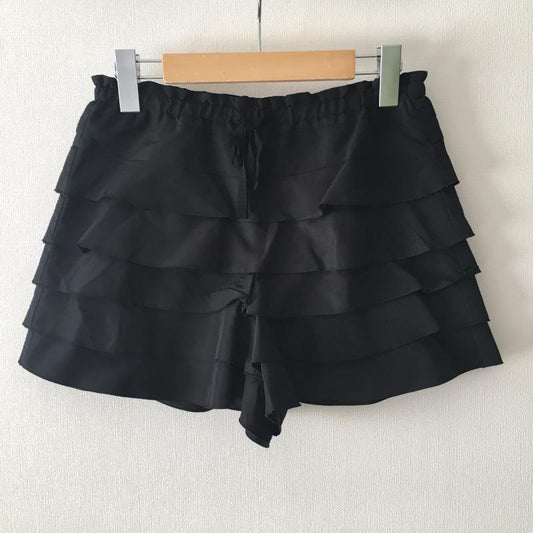 マルティーク martique パンツ ショートパンツ フリル 36 無地 黒 / ブラック /  レディース USED 古着 中古 10036908