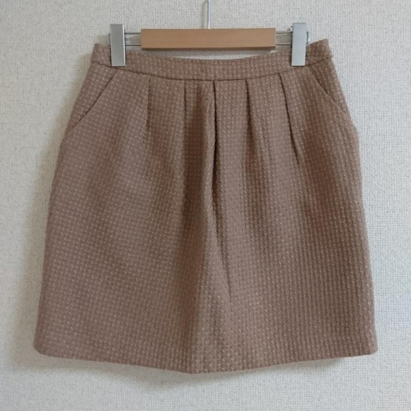 ロペピクニック ROPE' PICNIC スカート ひざ丈スカート ツィード 40 無地 茶 / ブラウン /  レディース USED 古着 中古 10036932