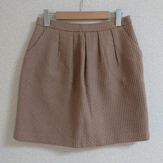ロペピクニック ROPE' PICNIC スカート ひざ丈スカート ツィード 40 無地 茶 / ブラウン /  レディース USED 古着 中古 10036932