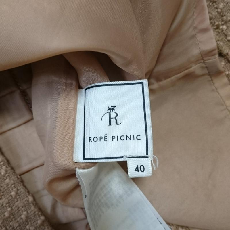 ロペピクニック ROPE' PICNIC スカート ひざ丈スカート ツィード 40 無地 茶 / ブラウン /  レディース USED 古着 中古 10036932