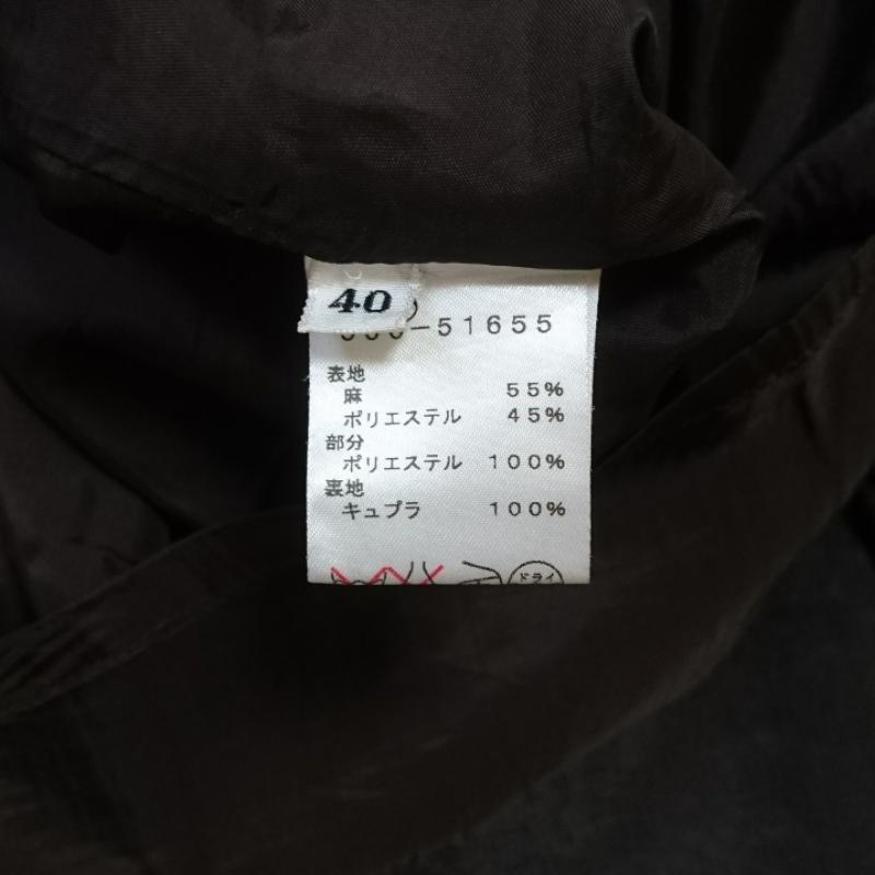 ミラ・ショーン mila schon スカート ひざ丈スカート リネン混 40 無地 黒 / ブラック /  レディース USED 古着 中古 10036933