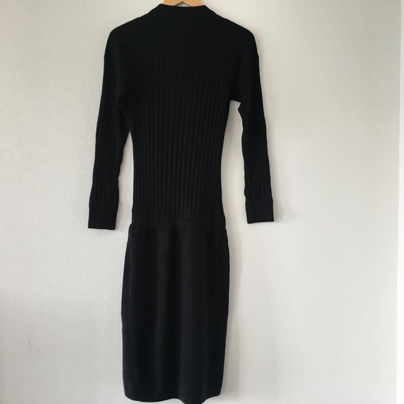 イノウェーブ innowave ワンピース ひざ丈スカート M 無地 黒 / ブラック /  レディース USED 古着 中古 10036971