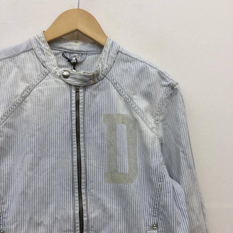 ディーゼル DIESEL ジャケット、上着 ジャケット、ブレザー M ストライプ 白 / ホワイト / X 水色 / ライトブルー /  メンズ USED 古着 中古 10037019