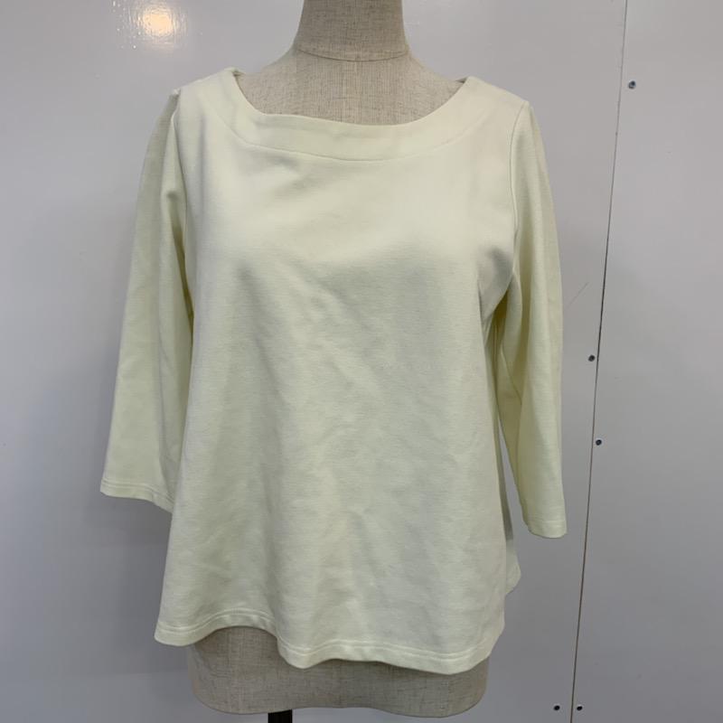 ユナイテッドアローズ UNITED ARROWS カットソー 七分袖 無地 レース 無地 X レース柄 白 / ホワイト / X アイボリー / アイボリー /  レディース USED 古着 中古 10037123