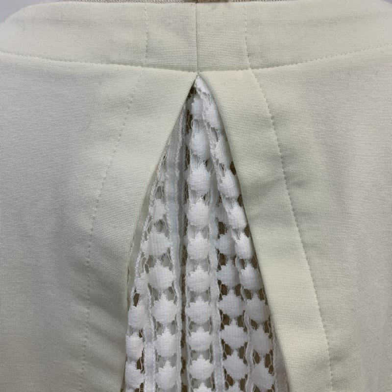 ユナイテッドアローズ UNITED ARROWS カットソー 七分袖 無地 レース 無地 X レース柄 白 / ホワイト / X アイボリー / アイボリー /  レディース USED 古着 中古 10037123