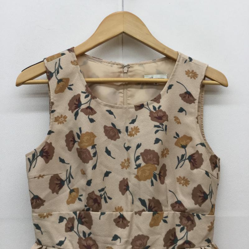 アースミュージックアンドエコロジー earth music&ecology ワンピース ひざ丈スカート S 総柄 桃 / ピンク /  レディース USED 古着 中古 10037337