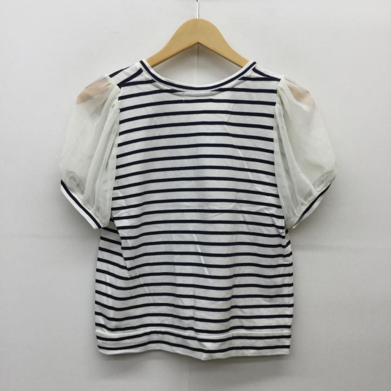 ローリーズファーム LOWRYS FARM カットソー 半袖 M ボーダー柄 白 / ホワイト / X 紺 / ネイビー /  レディース USED 古着 中古 10037452