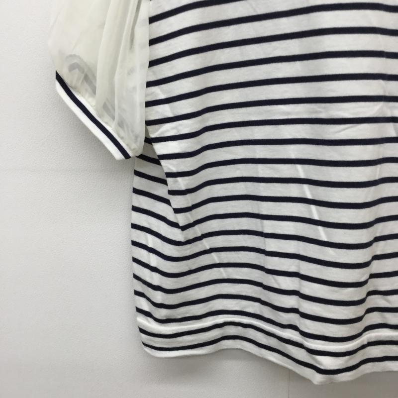 ローリーズファーム LOWRYS FARM カットソー 半袖 M ボーダー柄 白 / ホワイト / X 紺 / ネイビー /  レディース USED 古着 中古 10037452