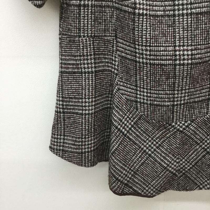 カルヴェン CARVEN カットソー 半袖 38 チェック 白 / ホワイト / X 黒 / ブラック / X えんじ / ワインレッド /  レディース USED 古着 中古 10038380