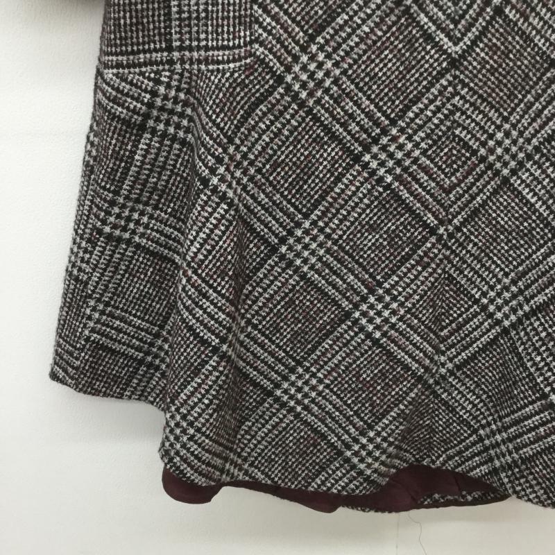 カルヴェン CARVEN カットソー 半袖 38 チェック 白 / ホワイト / X 黒 / ブラック / X えんじ / ワインレッド /  レディース USED 古着 中古 10038380