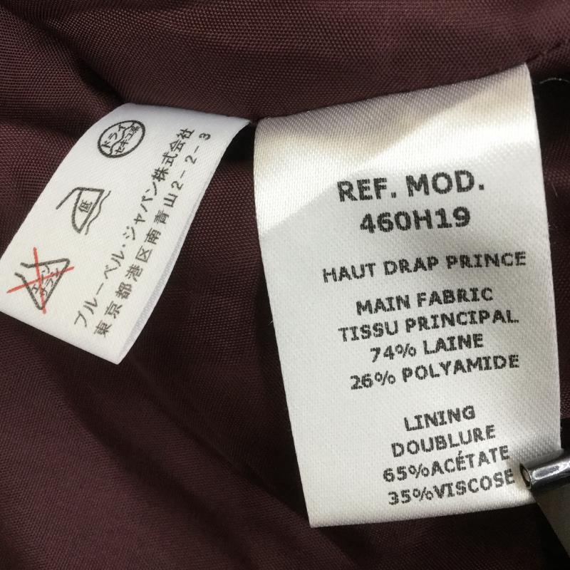 カルヴェン CARVEN カットソー 半袖 38 チェック 白 / ホワイト / X 黒 / ブラック / X えんじ / ワインレッド /  レディース USED 古着 中古 10038380