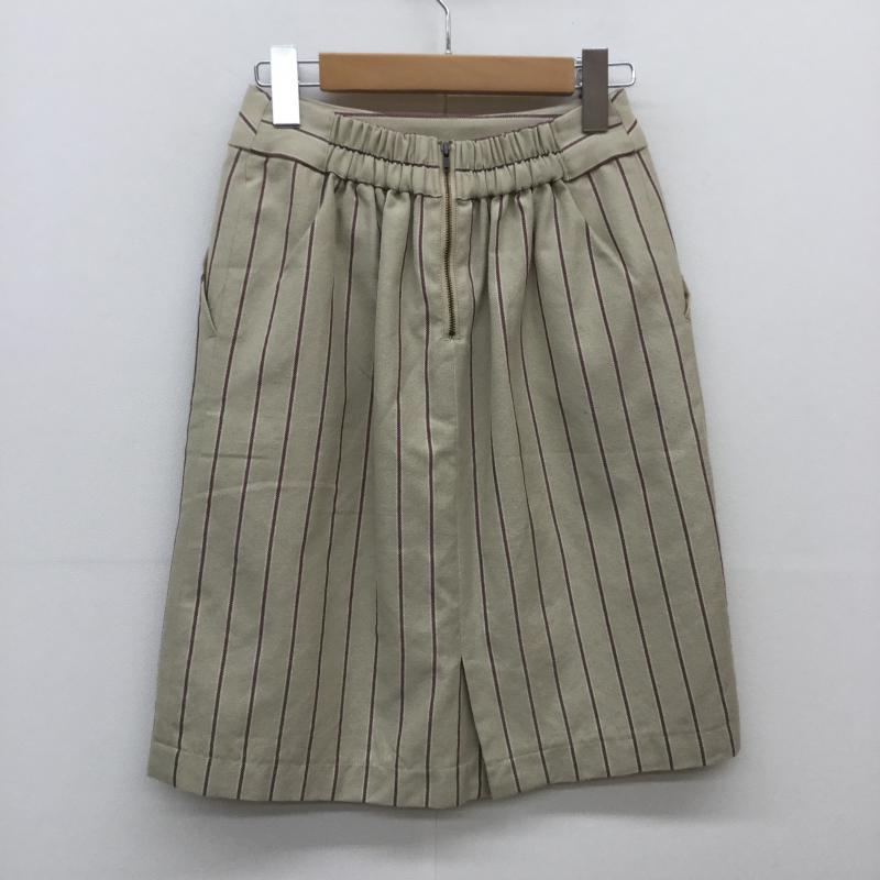 マジェスティックレゴン MAJESTIC LEGON スカート ミニスカート FREE ストライプ ベージュ / ベージュ / X えんじ / ワインレッド /  レディース USED 古着 中古 10038463
