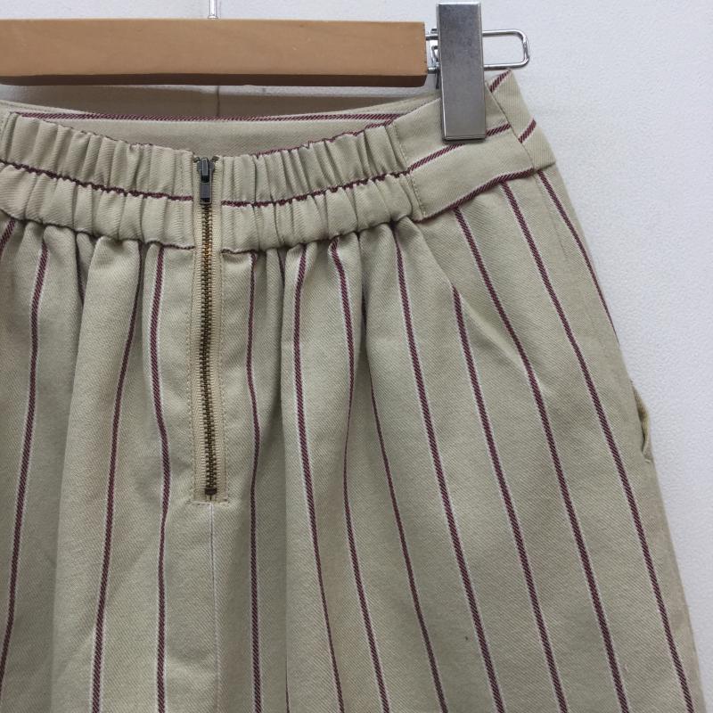 マジェスティックレゴン MAJESTIC LEGON スカート ミニスカート FREE ストライプ ベージュ / ベージュ / X えんじ / ワインレッド /  レディース USED 古着 中古 10038463