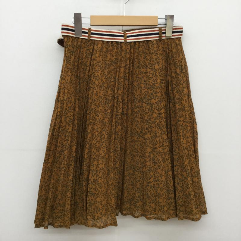 ジャーナルスタンダード JOURNAL STANDARD スカート ひざ丈スカート ベルト付き　プリーツスカート 36 総柄 橙 / オレンジ /  レディース USED 古着 中古 10038657