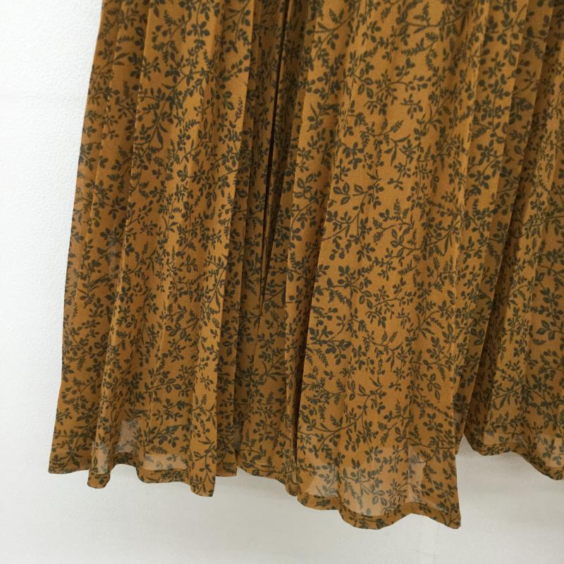 ジャーナルスタンダード JOURNAL STANDARD スカート ひざ丈スカート ベルト付き　プリーツスカート 36 総柄 橙 / オレンジ /  レディース USED 古着 中古 10038657